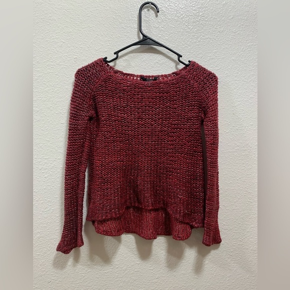 girls sweater L(14)| GUESS kids| dark pink & silver| knit long sleeve - Picture 3 of 5